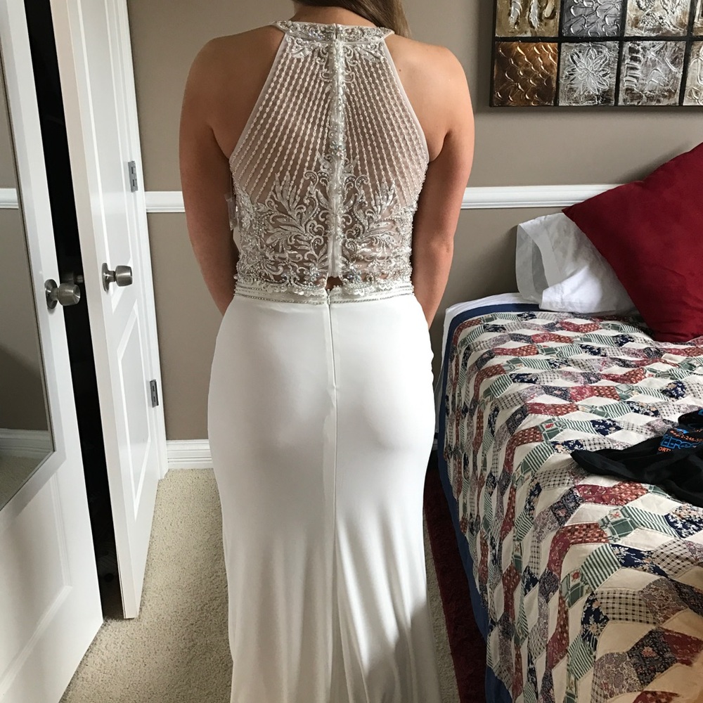 White 2 piece prom dress